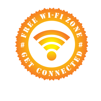 Free Wi-Fi sticker yellow colour clipart