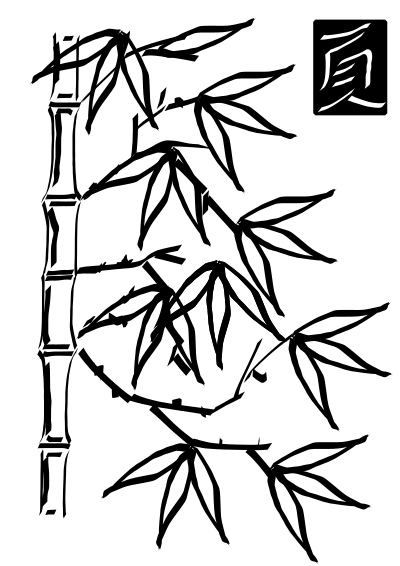 Freehand bamboo clipart