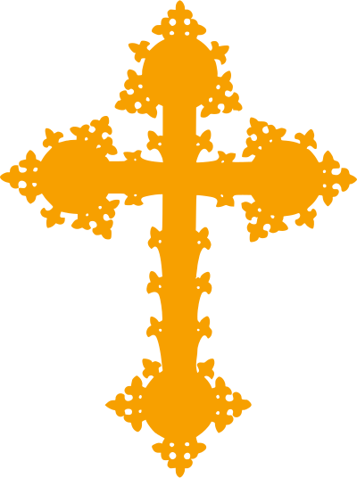 Freestanding cross (gold silhouette) clipart
