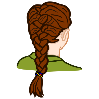 French braid - coloured clipart