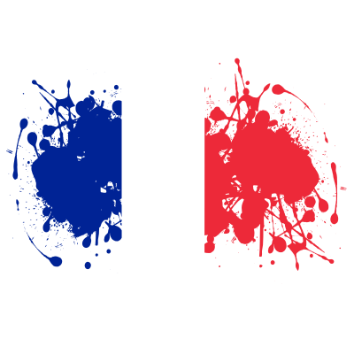 French flag ink splash clipart