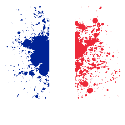 French flag paint splatter clipart