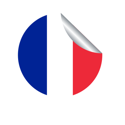 French flag peeling sticker clipart