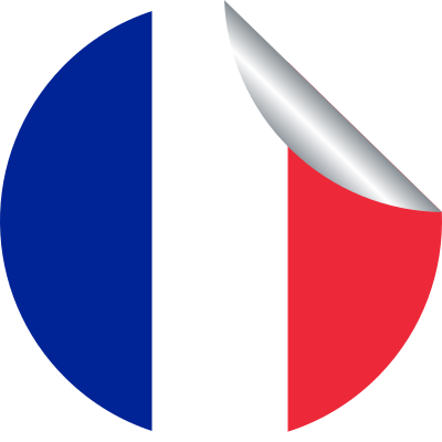 French flag round peeling sticker clipart