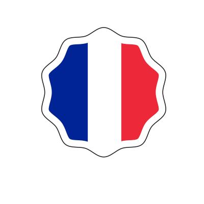 French flag round sticker clipart