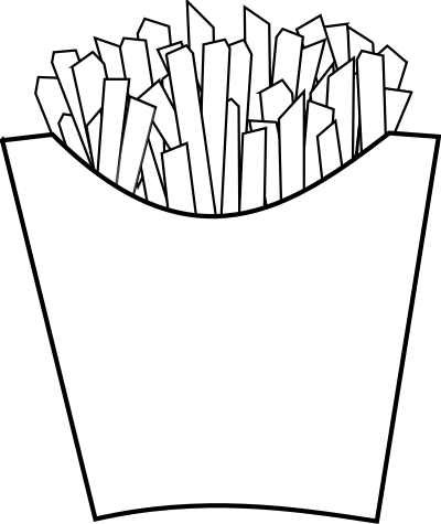 French fries Line Art clipart