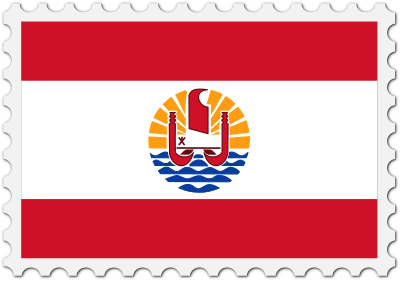 French Polynesia flag stamp clipart