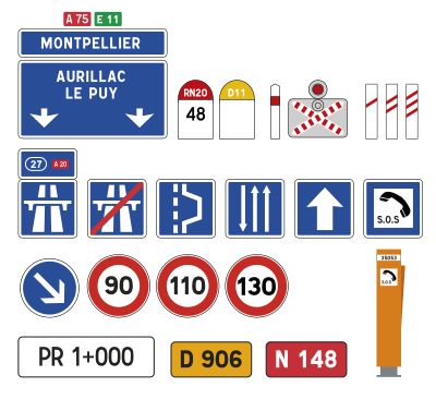 French road signs clipart