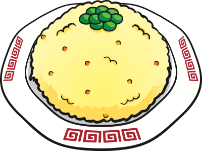 Fried Rice with Green Peas clipart