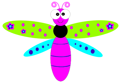 Friendly Cartoon Dragonfly clipart