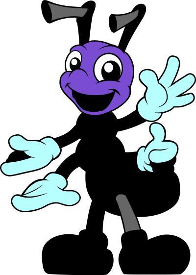 Friendly purple ant clipart