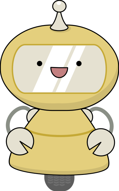 Friendly robot in yellow clipart