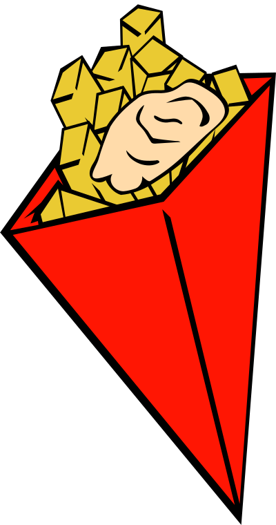 Fries in a cone clipart