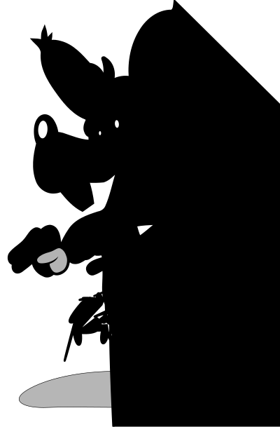 Frightened rat clipart