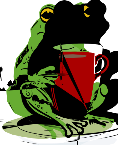 Frog Drinking Tea - Colour Remix clipart