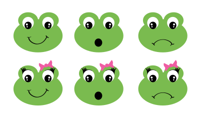 Frog faces clipart