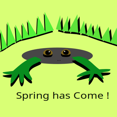 Frog has come ! clipart