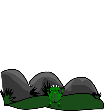 Frog in landscape clipart