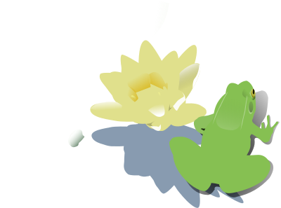 Frog on a lily pad clipart