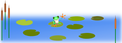 Frog On Bluish Pond clipart