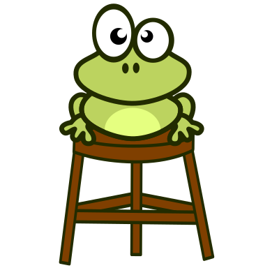 Frog on stool clipart