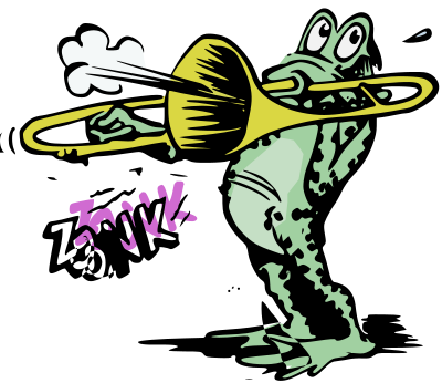 Frog Playing Trombone clipart