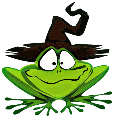 Frog Wearing Witch's Hat clipart