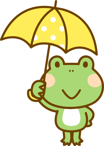 Frog with Umbrella clipart
