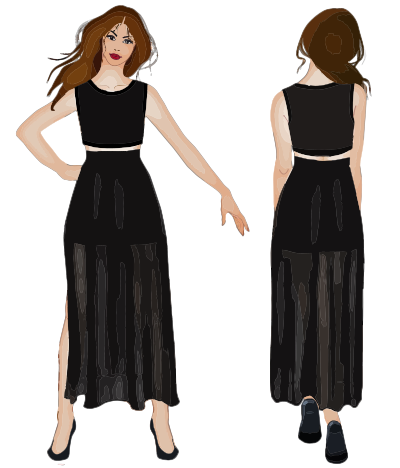 Front And Back View Woman 2nd Attempt clipart