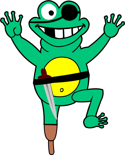 Frosch als Pirat clipart