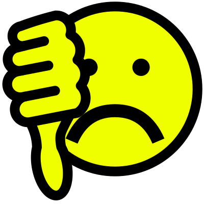 Frowning face giving thumbs down clipart