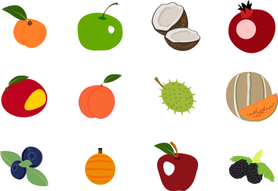 Fruit icons pack 2 clipart