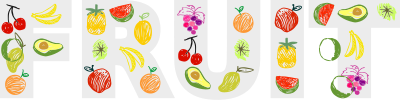 Fruit typography clipart