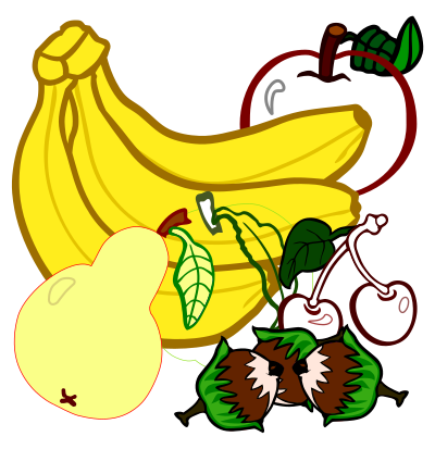 Fruits - coloured clipart