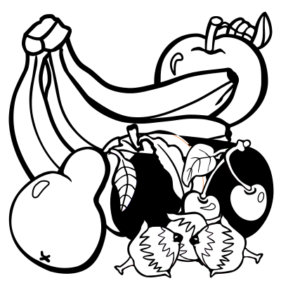 Fruits - lineart clipart