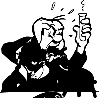 Frustrated chemist clipart