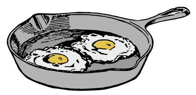 Fry Pan with Eggs clipart