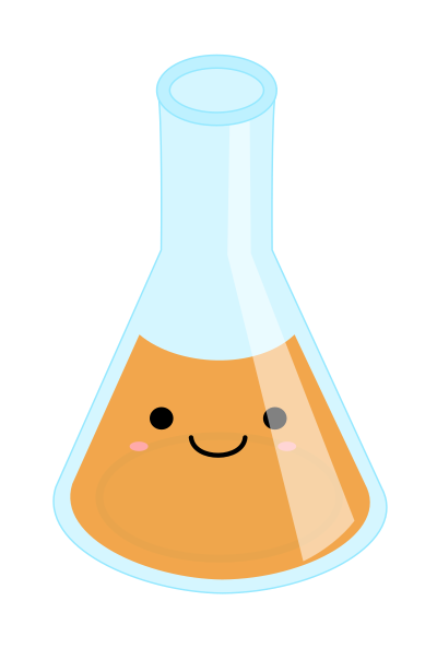 Full Kawaii Erlenmeyer Flask clipart