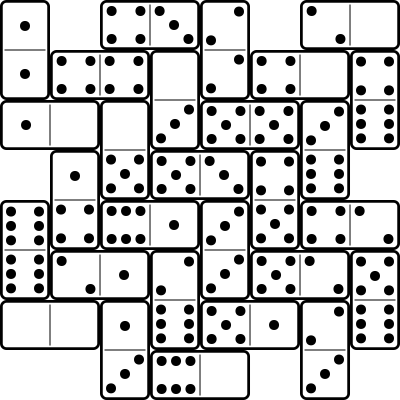 Full Set of Double-Six Dominos clipart