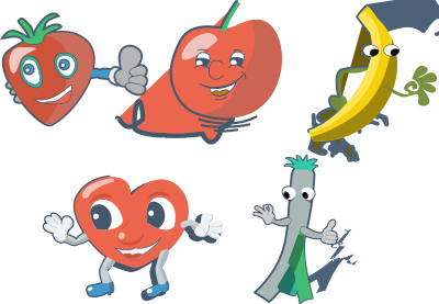 Fun fruits clipart