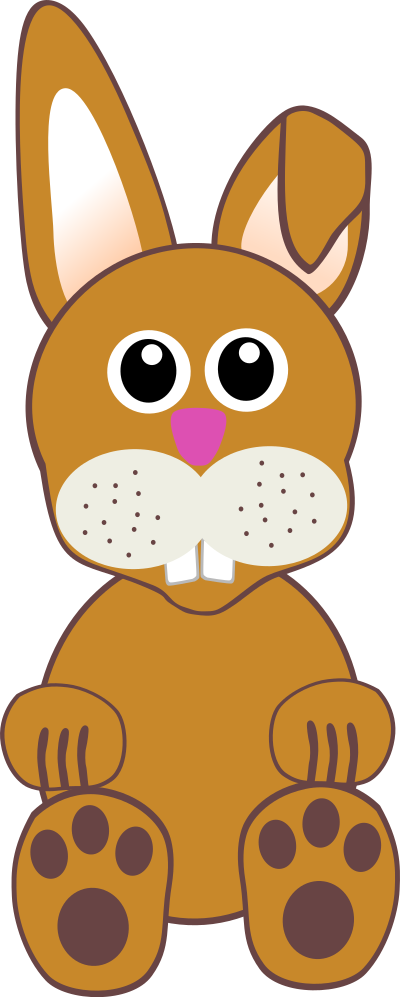 Funny baby bunny sitting clipart