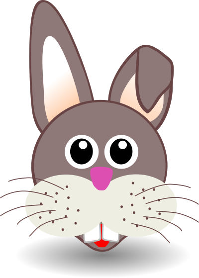 Funny bunny face clipart