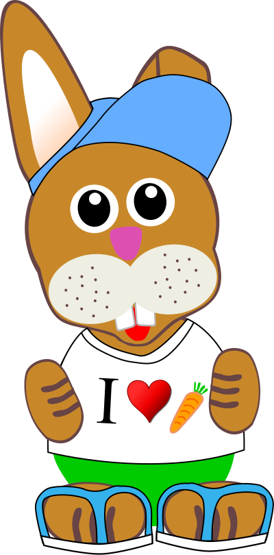Funny bunny with summer fashion wear clipart