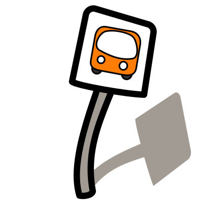 Funny Bus stop clipart