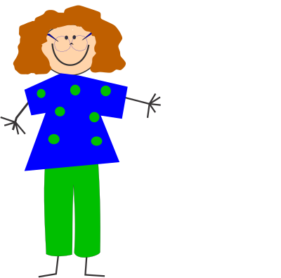 Funny cartoon lady with glasses clipart