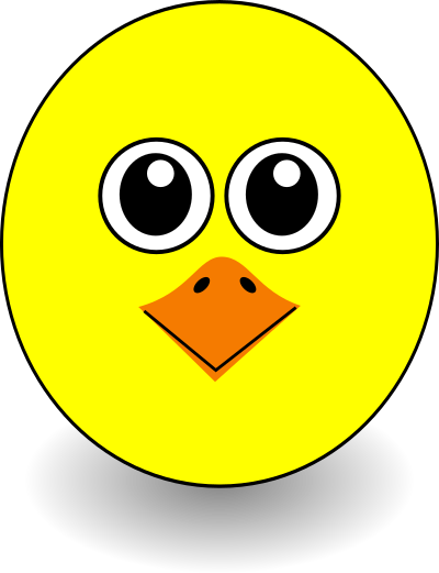 Funny Chick Face Cartoon clipart