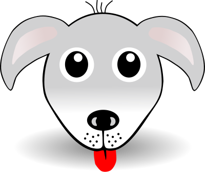 Funny Dog Face Grey Cartoon clipart