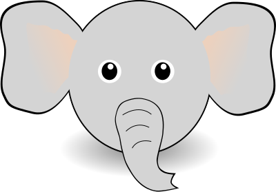 Funny Elephant Face Cartoon clipart