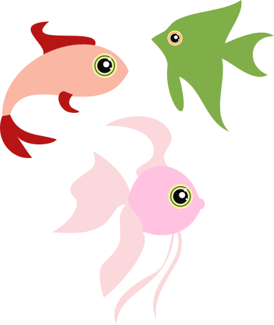 Funny fishes clipart