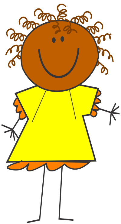 Funny girl, dark skin clipart
